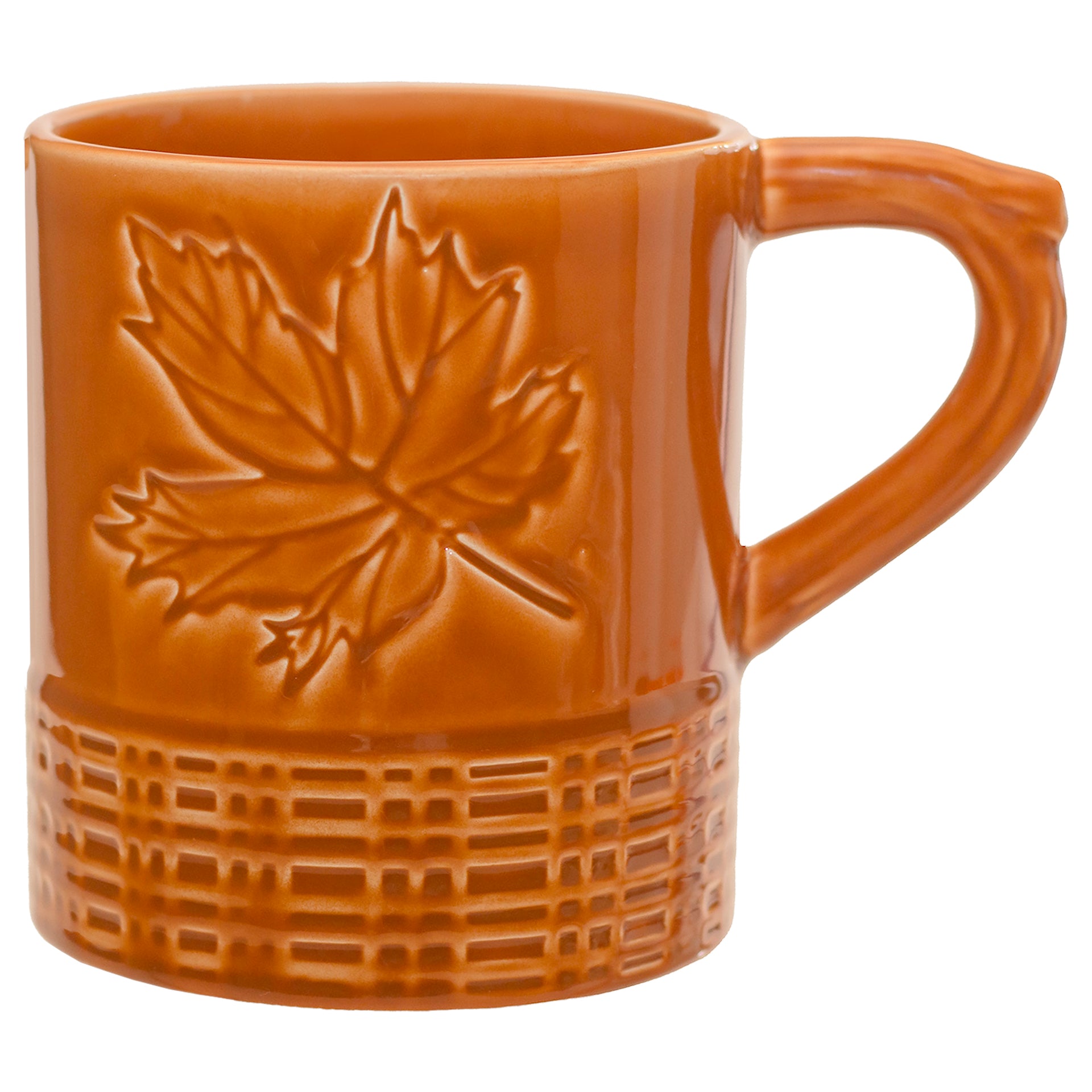 Orange Leaf Embossed Mug