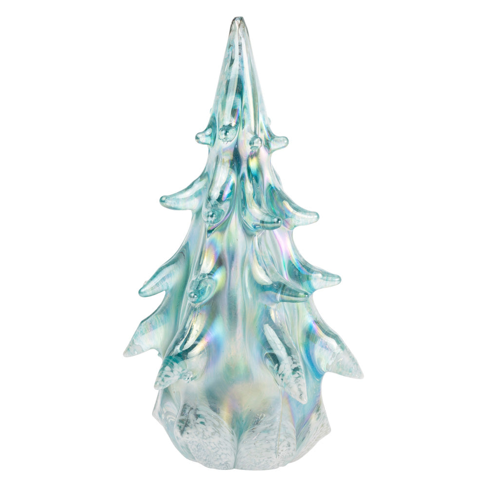 LARGE ICY BLUE GLASS TREE