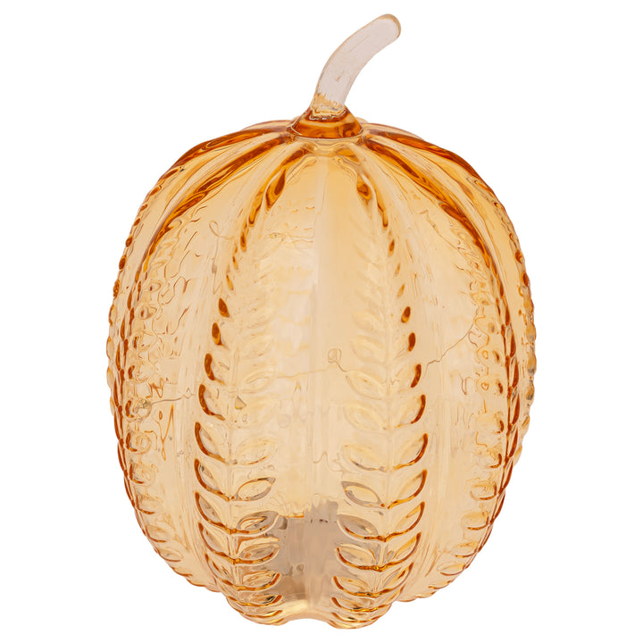 Apple Cider Wheat Embossed Glass Pumpkin