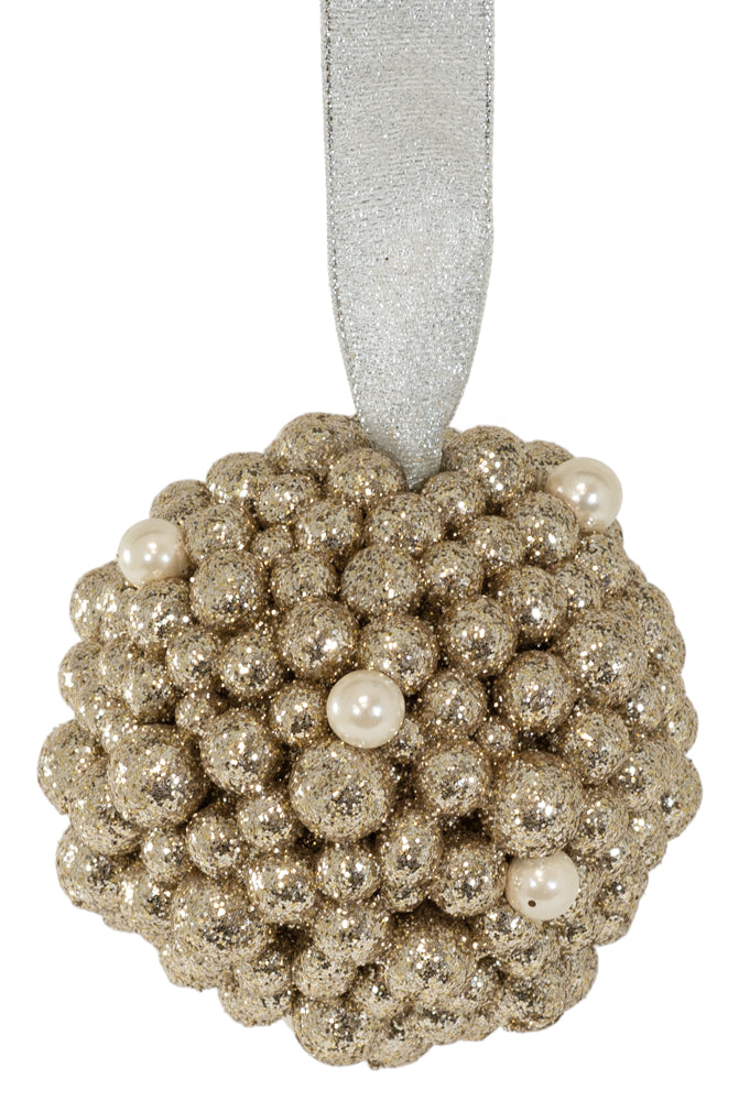 Gold Glitter Ball Ornament