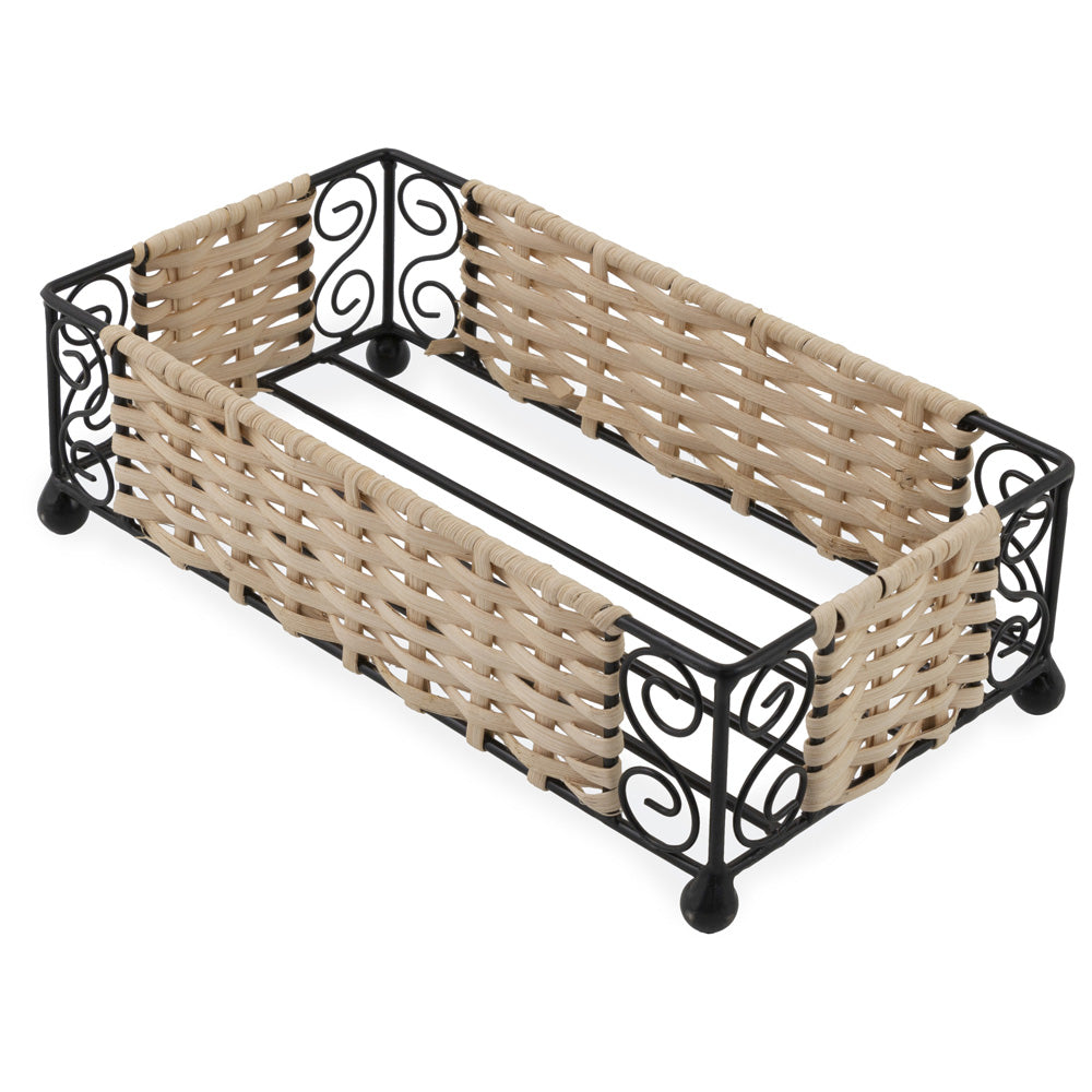 Wire and Rattan Guest Caddy Natural Black
