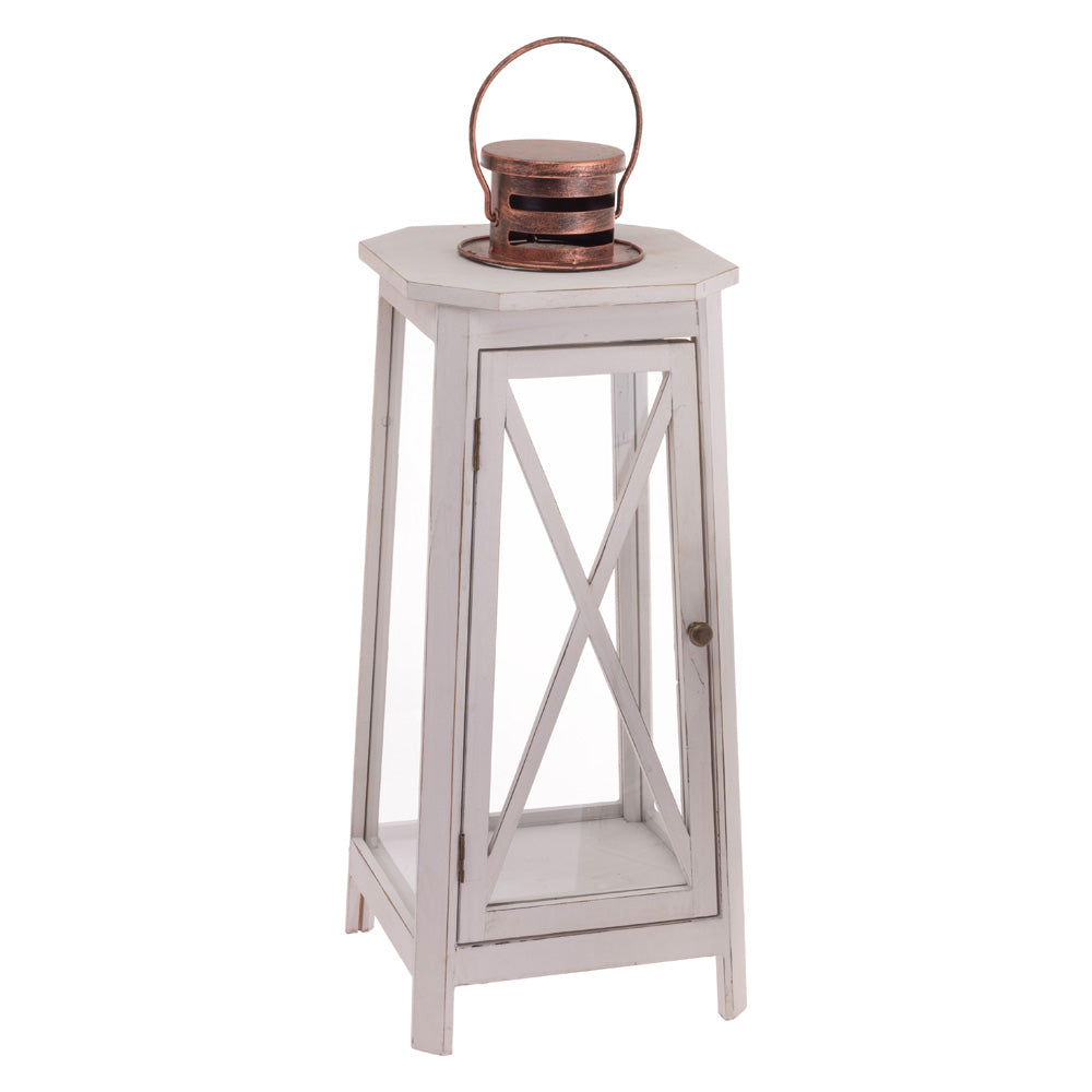 Waters Edge White Lighthouse Lanterns (Set of 2)