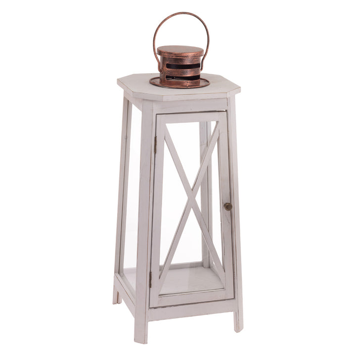 Waters Edge White Lighthouse Lanterns (Set of 2)