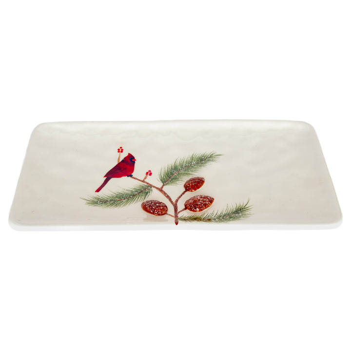 Pinecones And Cardinals Platter