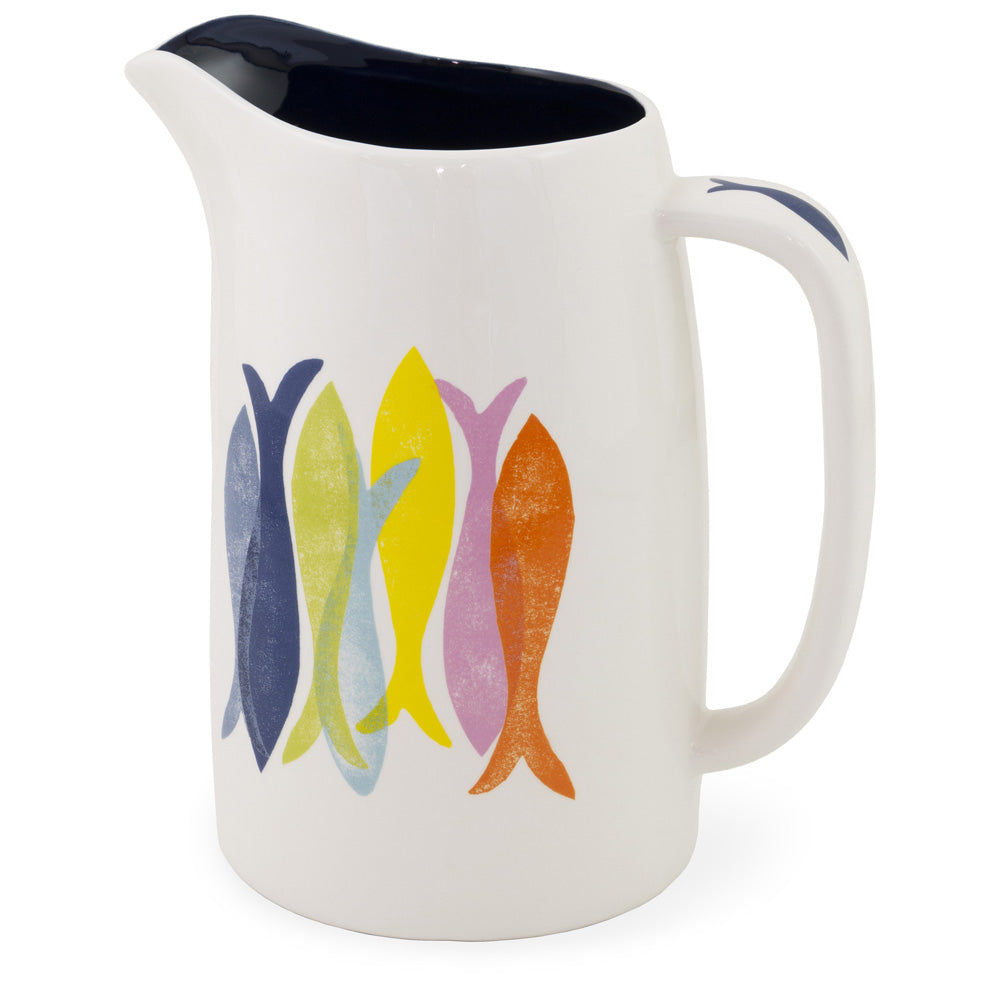 HAND STAMP FISH PITCHER