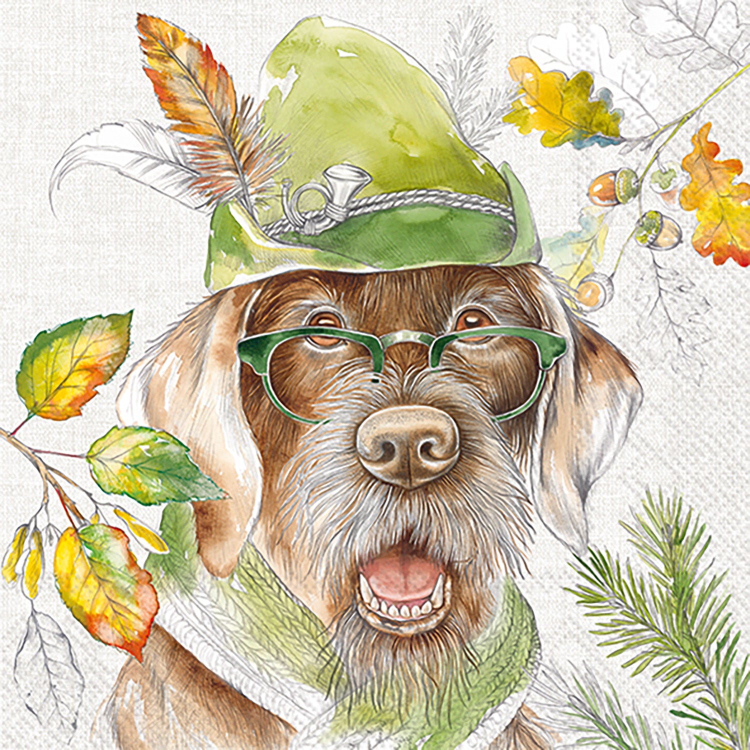 Hunting Dog Cocktail Napkin