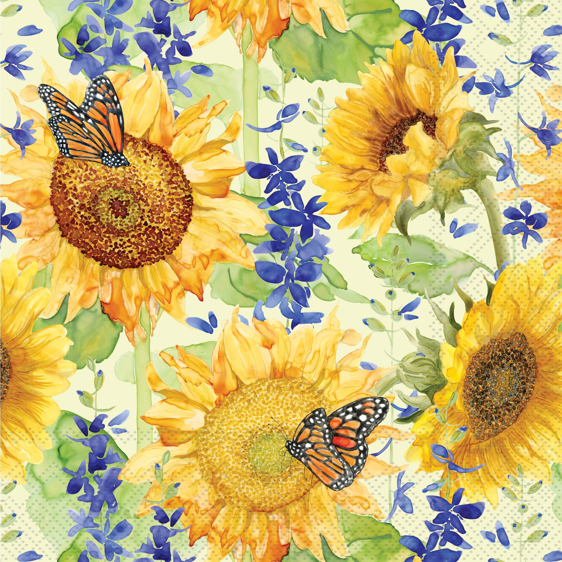 Sunflower & Larkspur Lunch Napkin