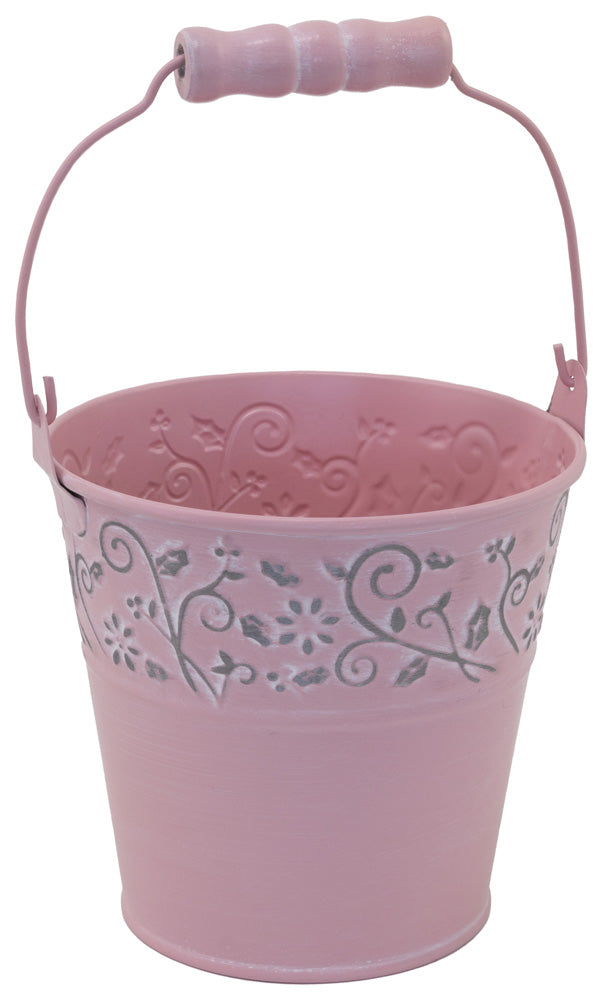 SM PINK FLORAL ACCENT BUCKET