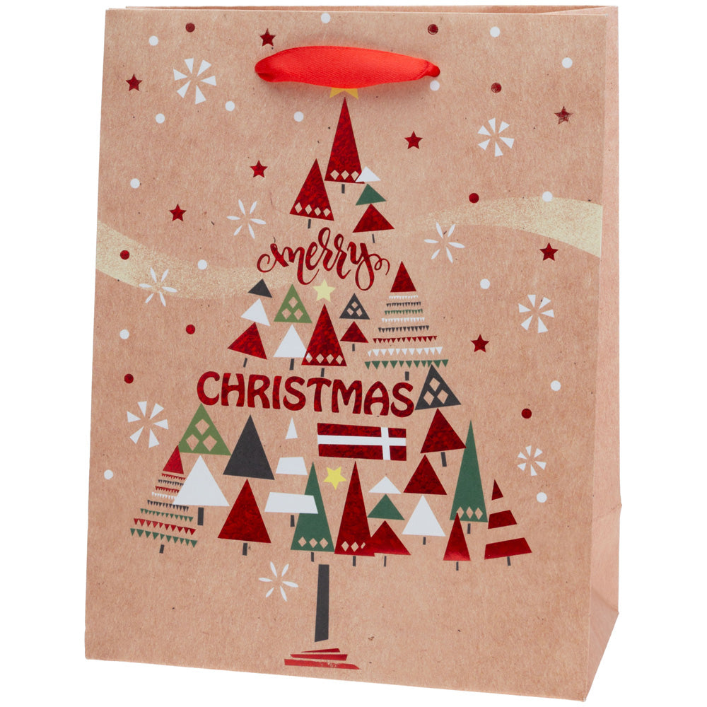 MERRY CHRISTMAS TREE RED FOIL LARGE BAG