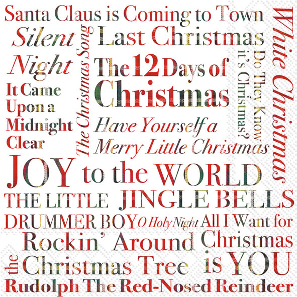 Christmas Songs Cocktail Napkin