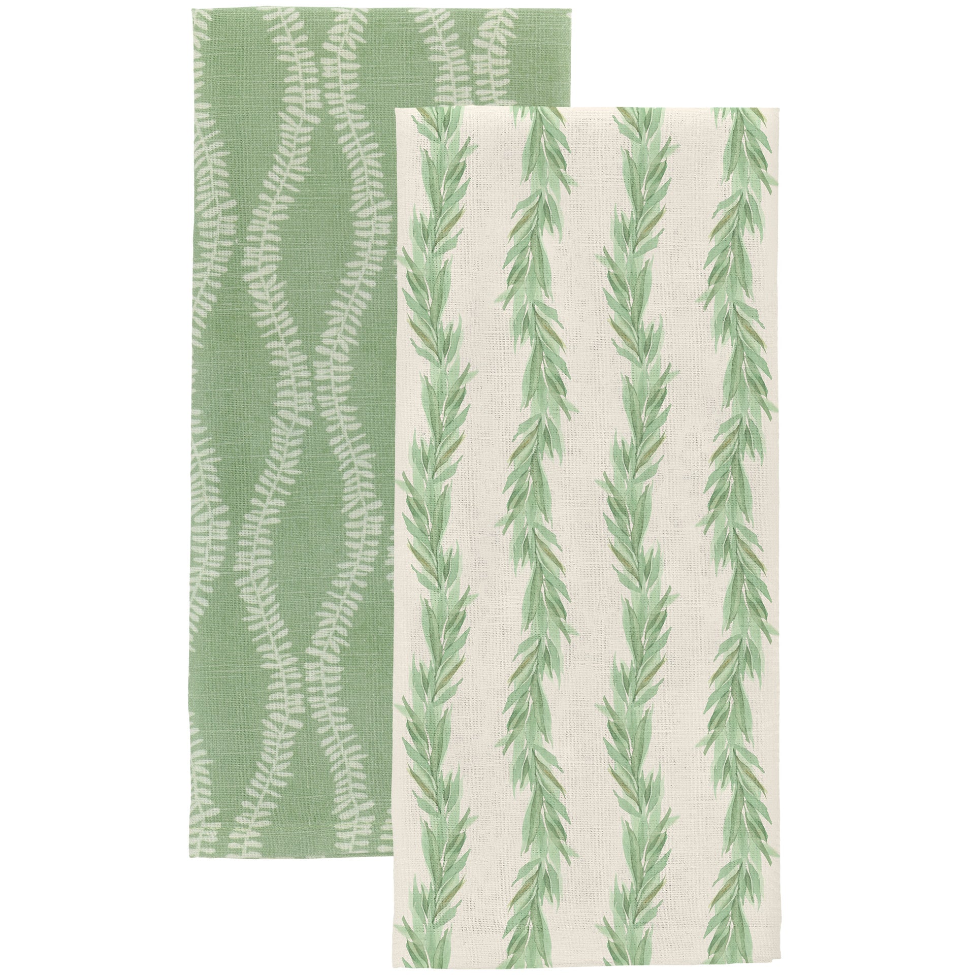 LEAF AND STEM TEA TOWELS S/2