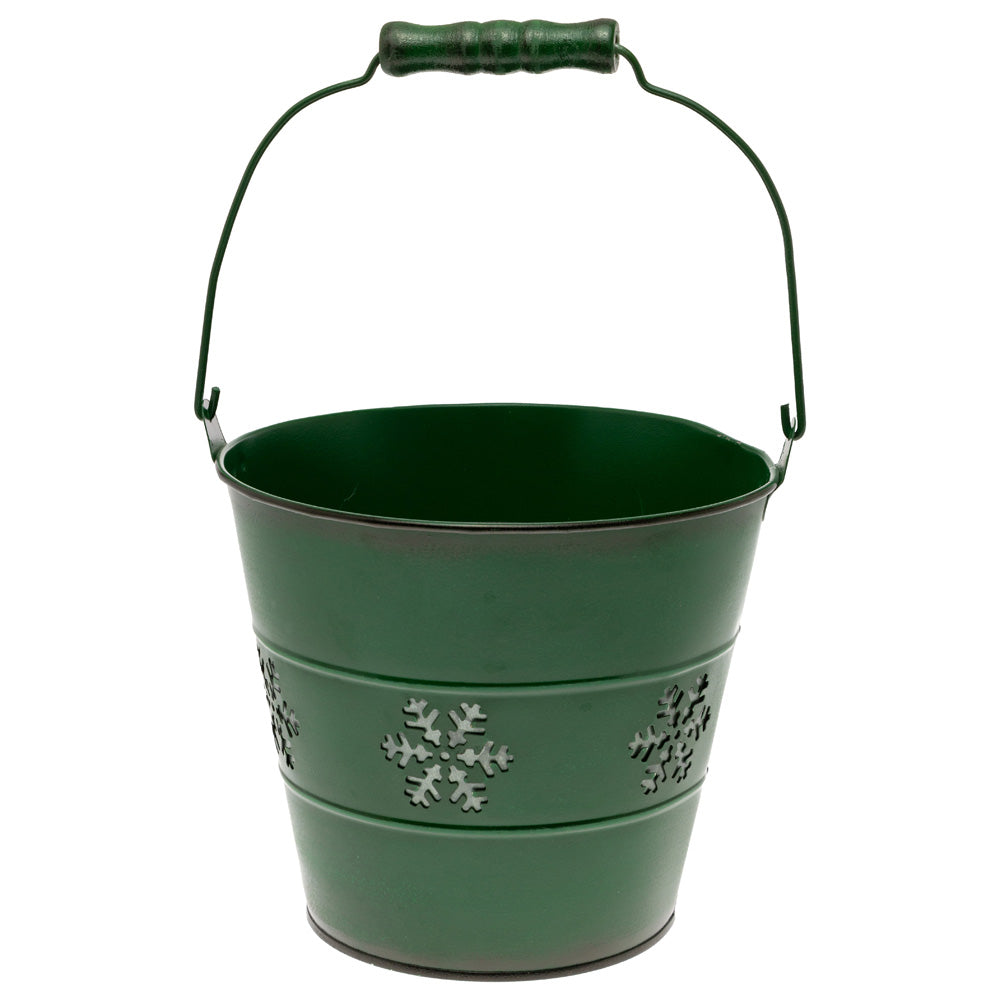 GREEN CUTOUT SNOWFLAKE PAIL