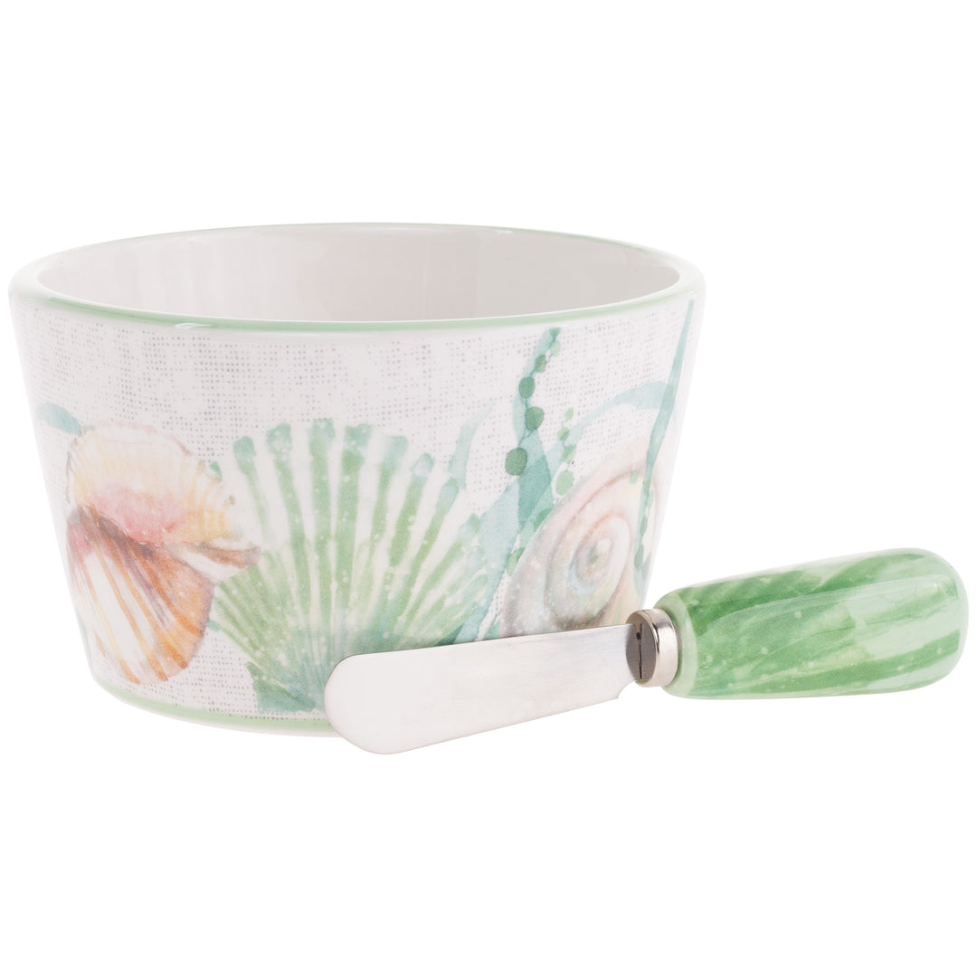 Aquamarine Bowl and Spreader
