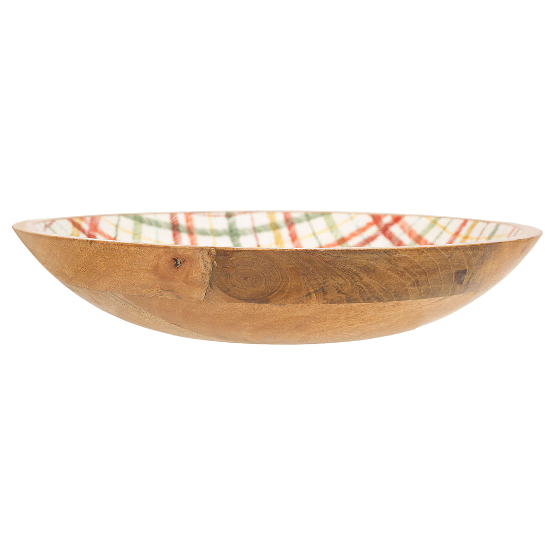 Frosty Fun Plaid 14" Shallow Bowl