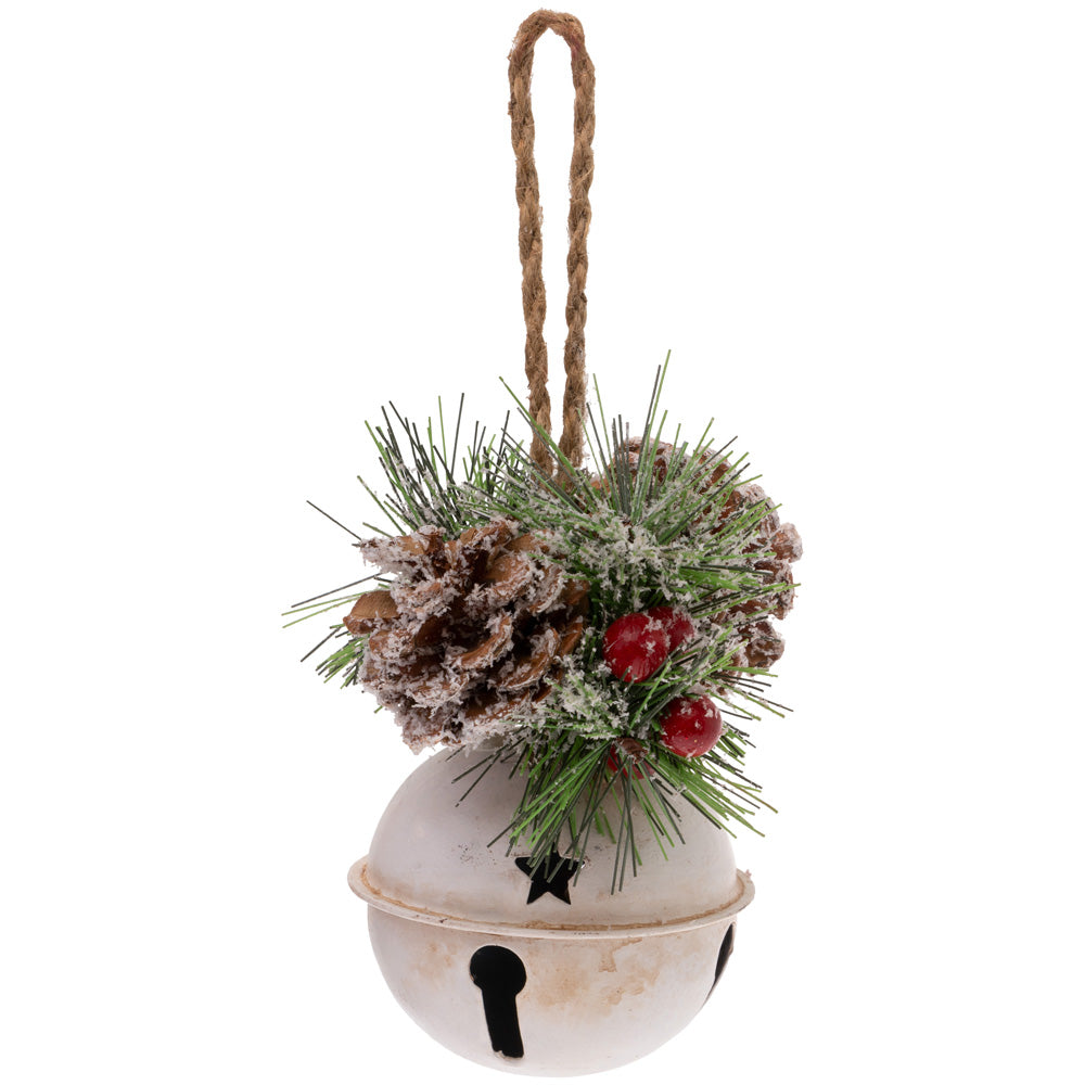 SM GARLAND BELL WHITE ORNAMENT