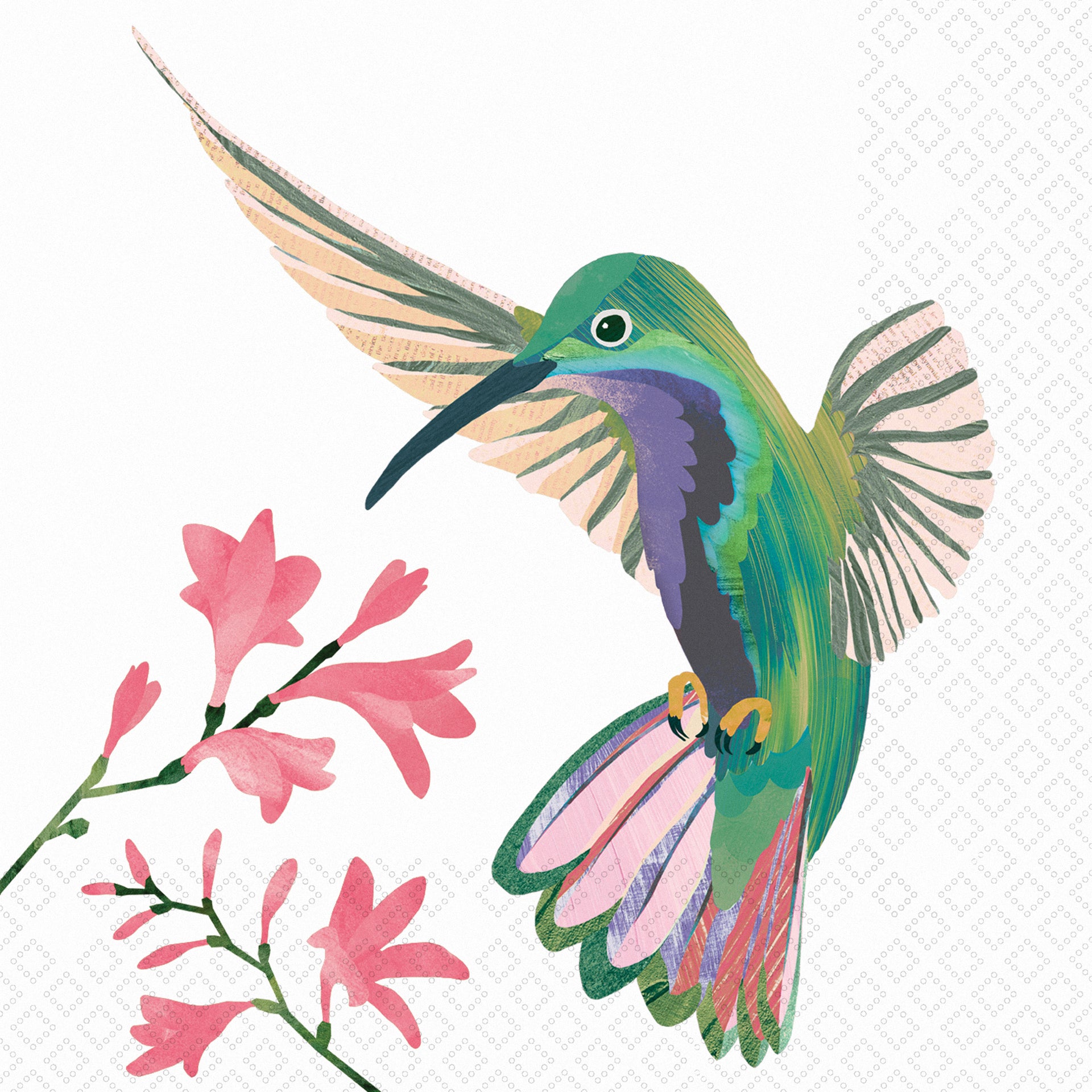 Hummingbird Cocktail Napkin