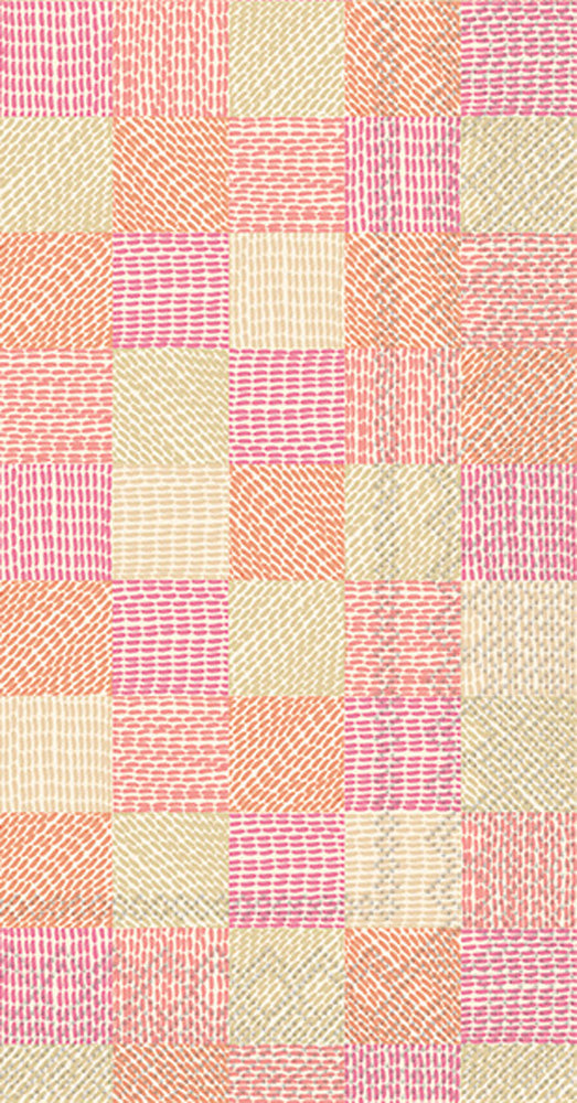Square Sampler Guest Towel Pink