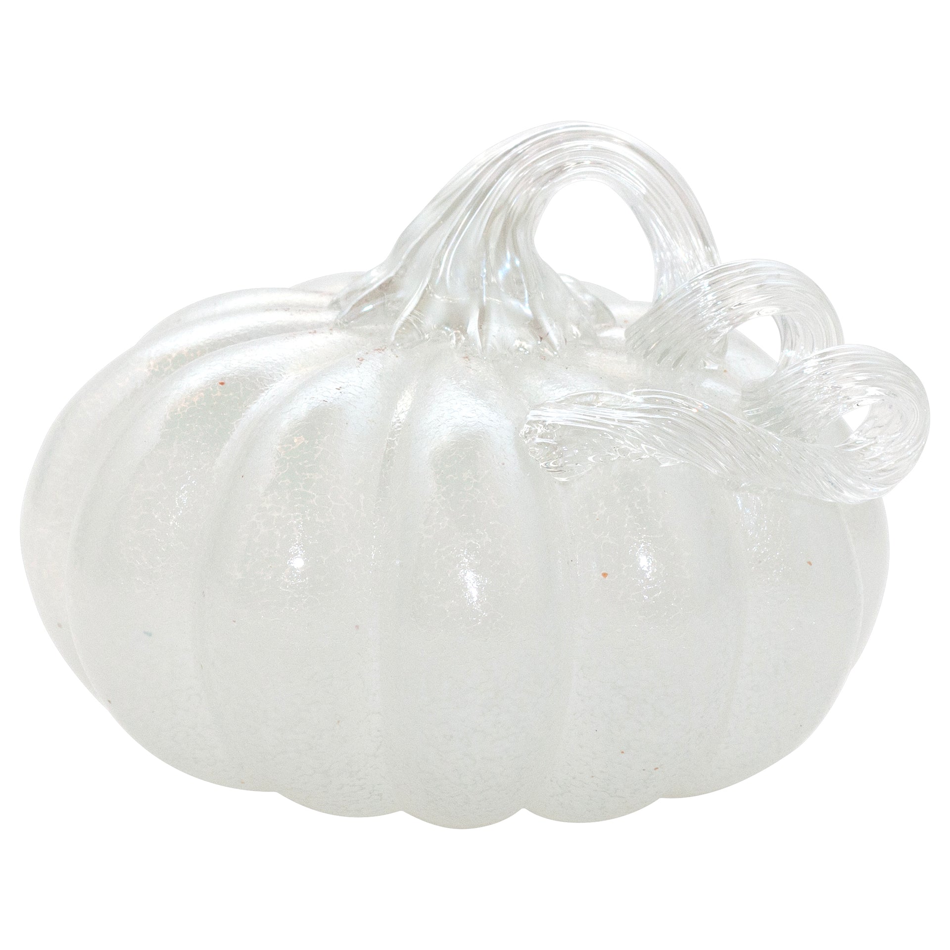 Frosted White Glass Pumpkin large