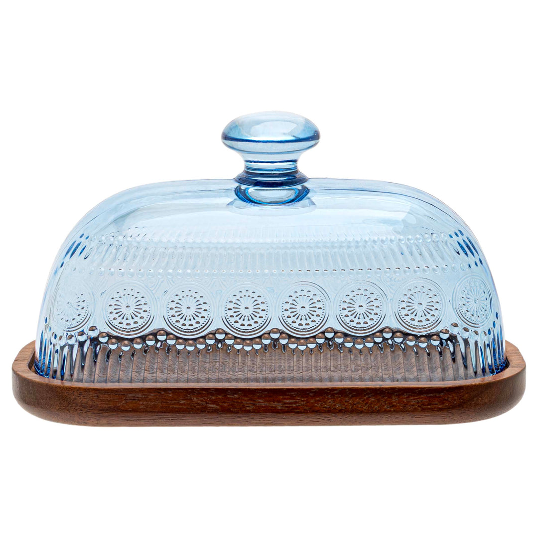 Sky Blue Codi Glass Butter Dish