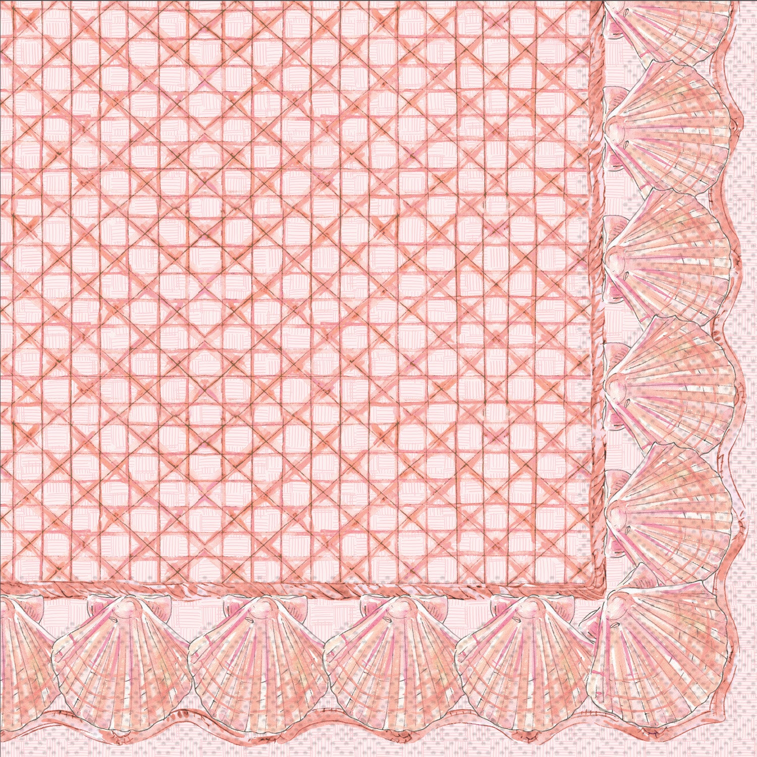 Coral Shells Cocktail Napkin