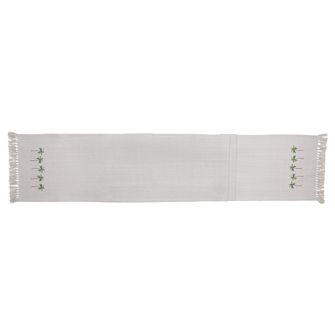 Palm Tree Embroidered Table Runner (13X96)