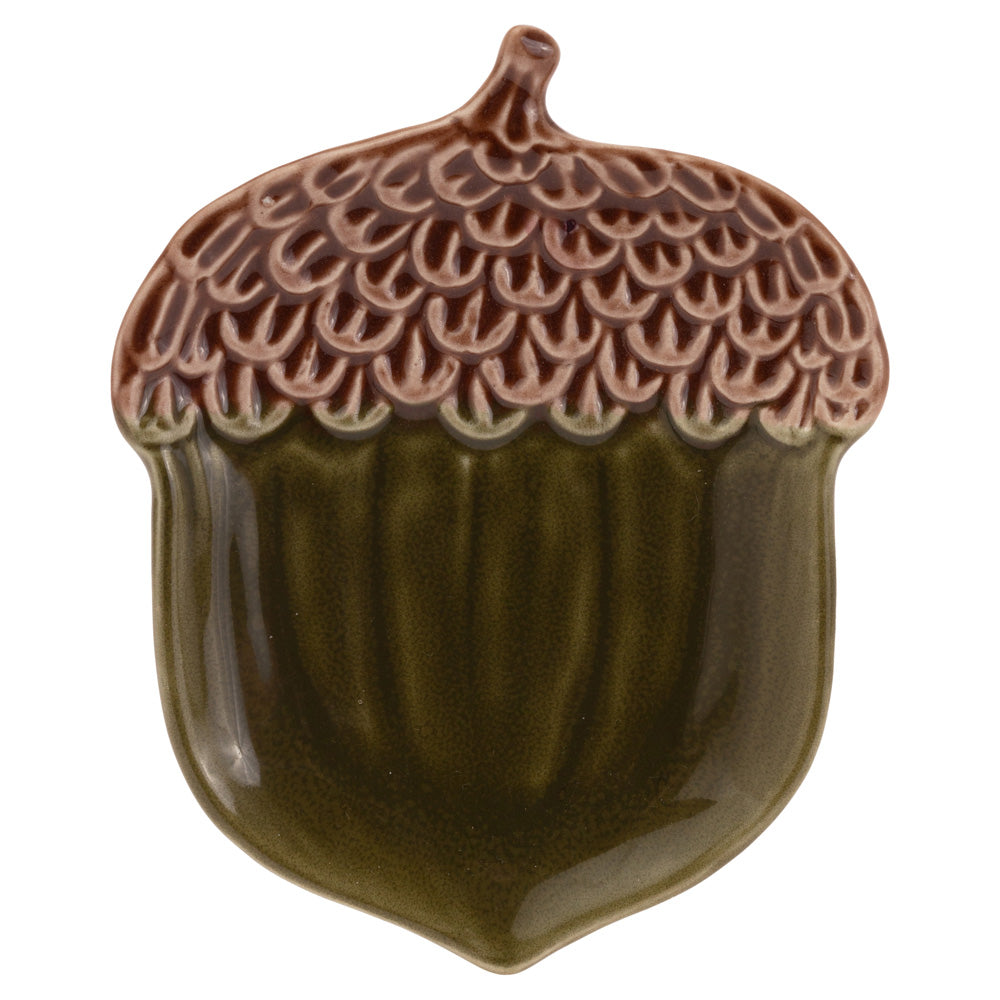 OLIVE GREEN ACORN PLATE