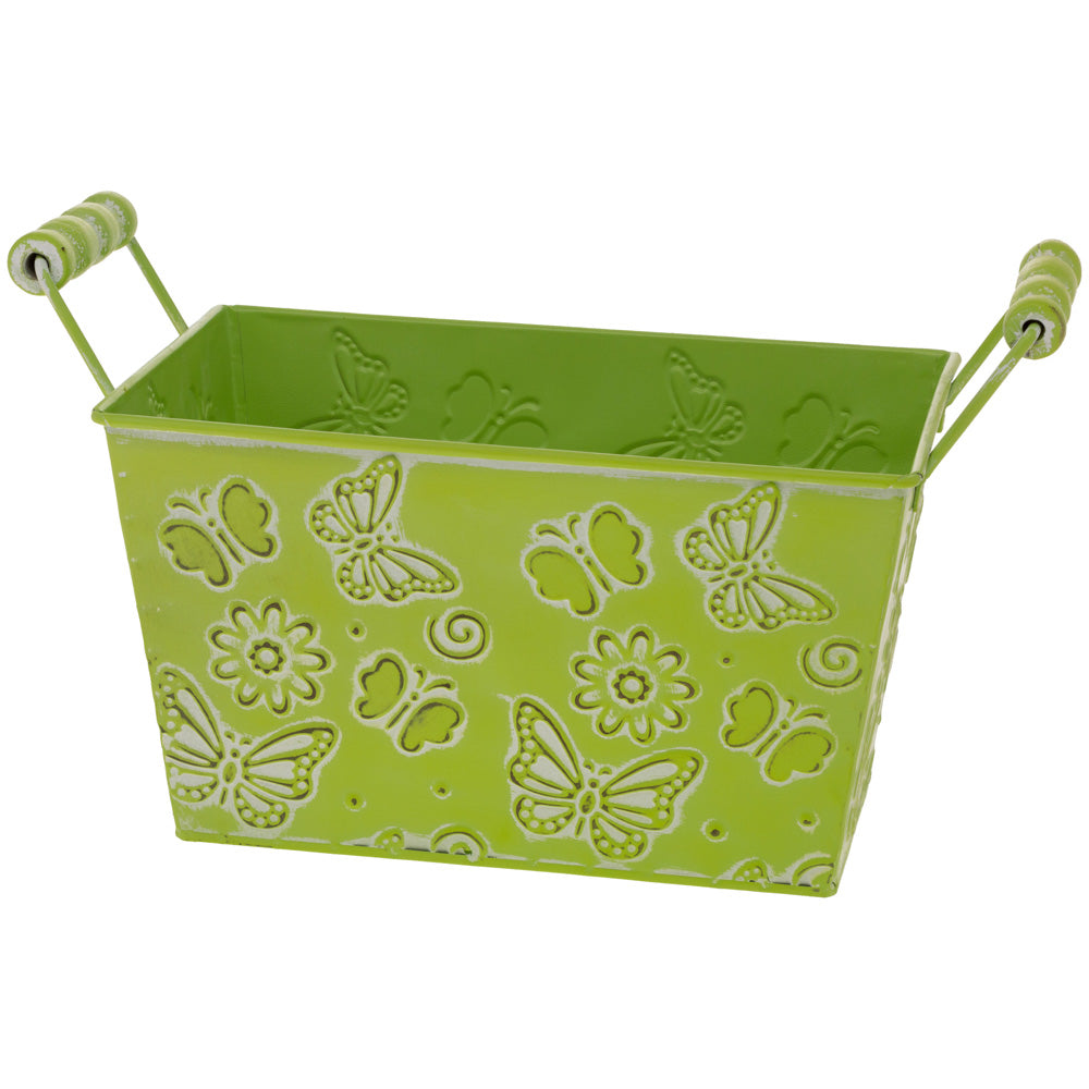 GREEN RECT BUTTERFLY TIN