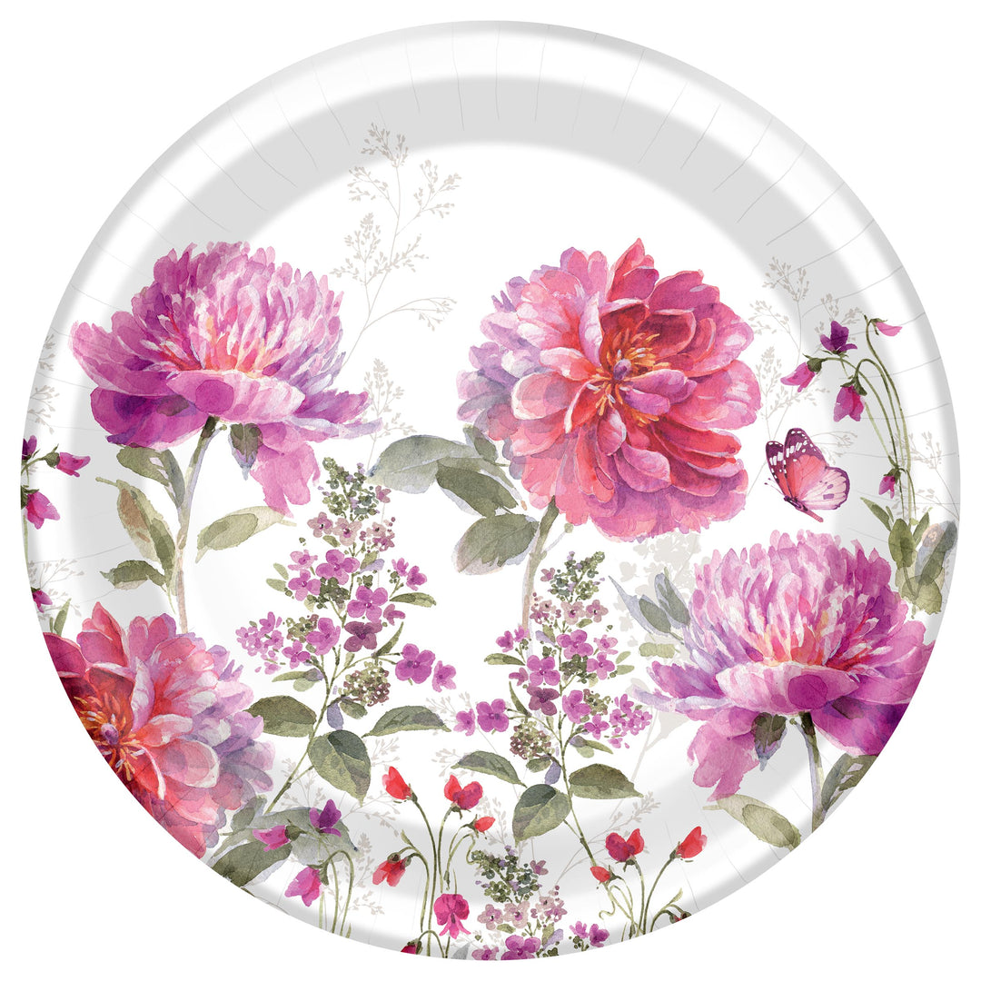 Jardin Rose White Dessert Plate round