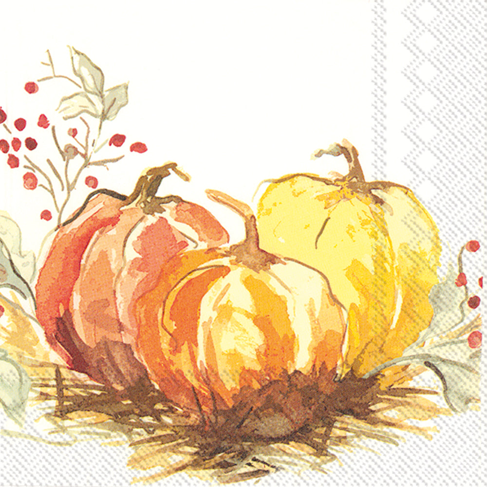 Painted Pumpkin Cocktail Napkin