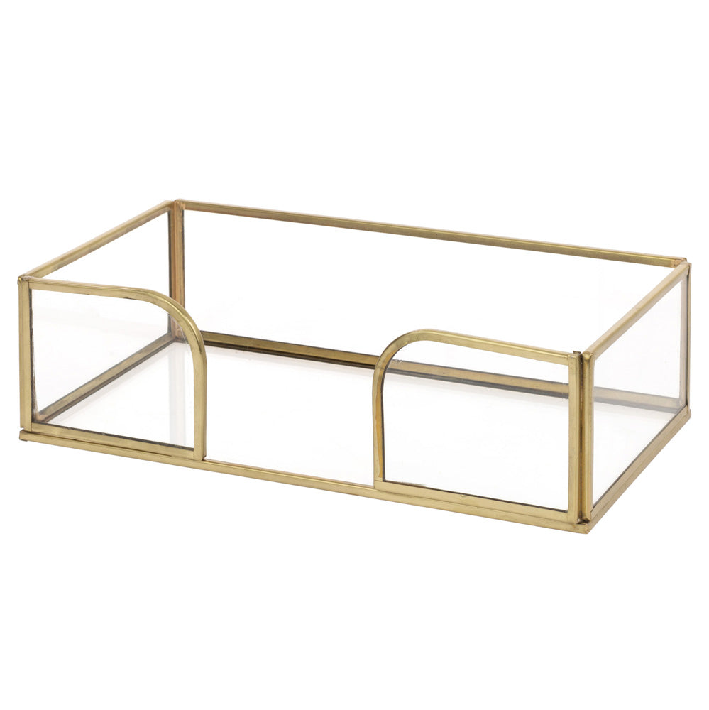 Gold Edge Glass Guest Caddy