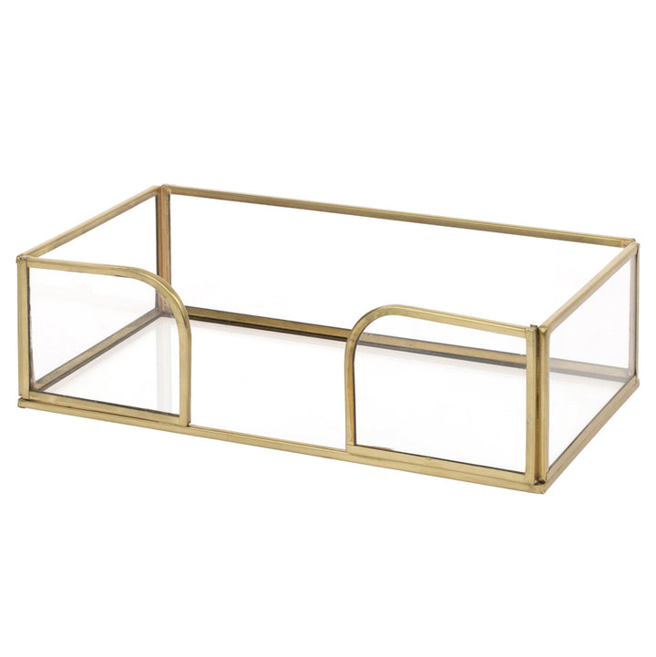 Gold Edge Glass Guest Caddy