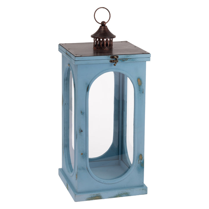 Distressed Parker Dusty Blue Lanterns (Set of 2)