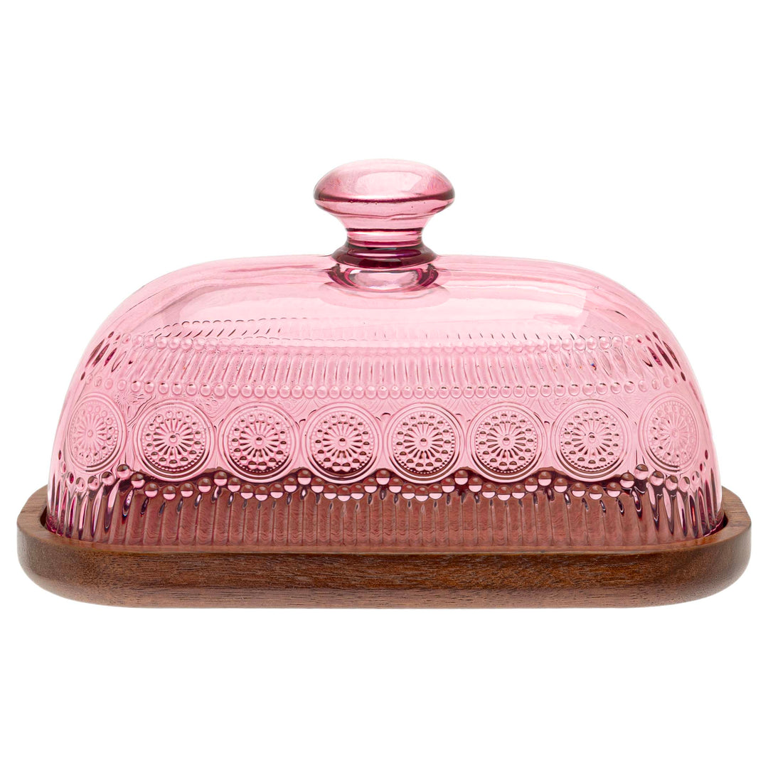 Pink Codi Glass Butter Dish