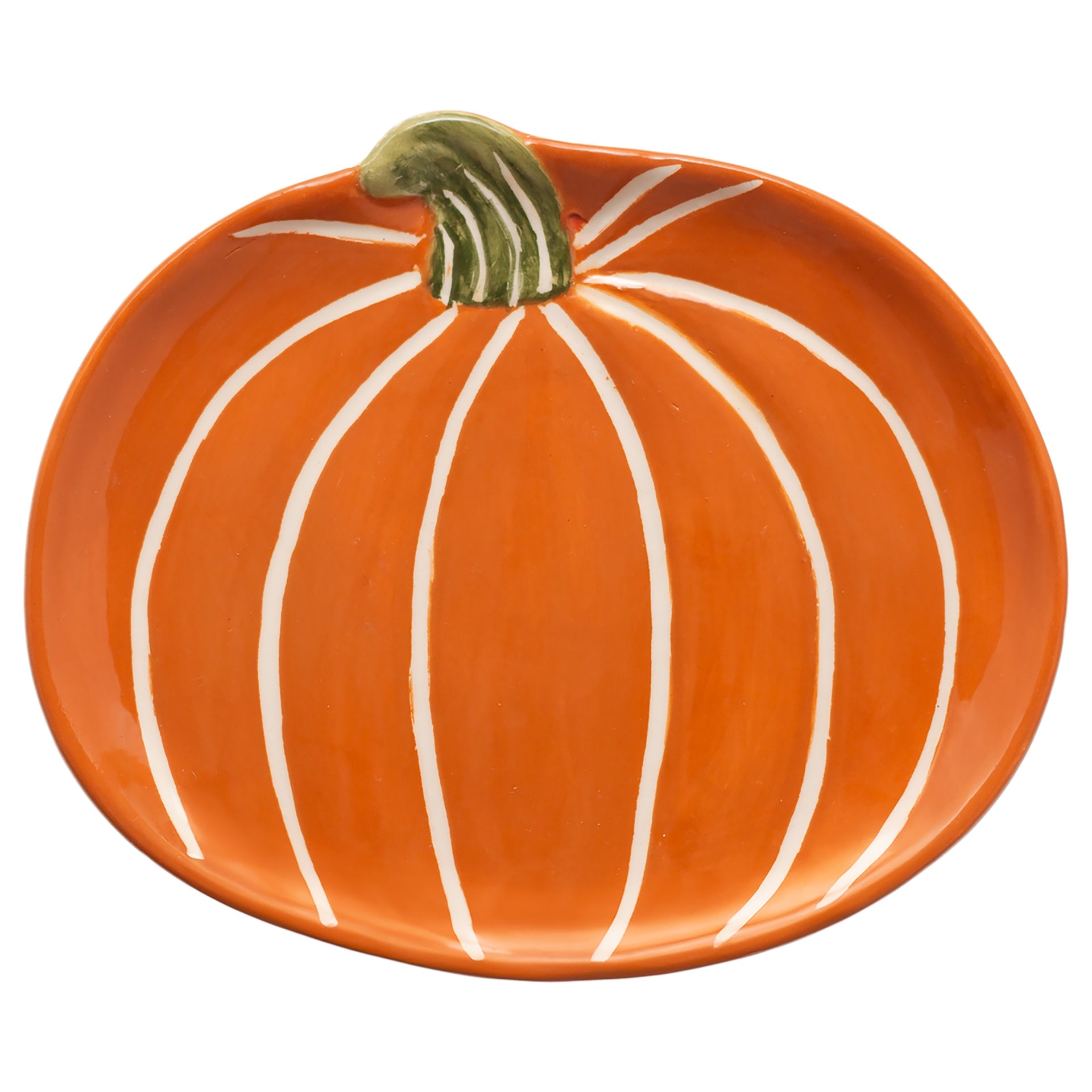 Orange & White Pumpkin Dish Small