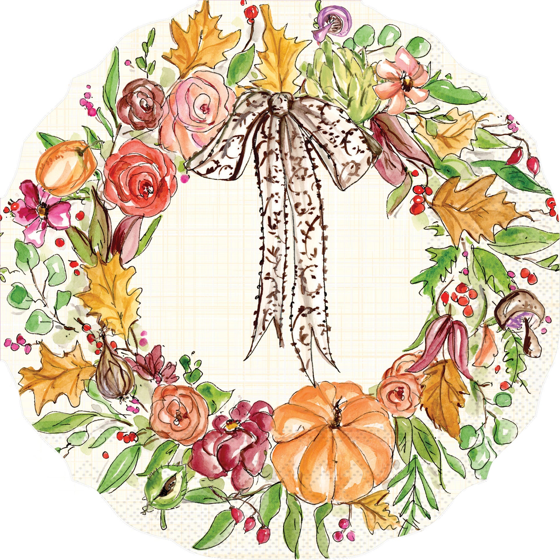 Fall Wreath Lunch Napkin