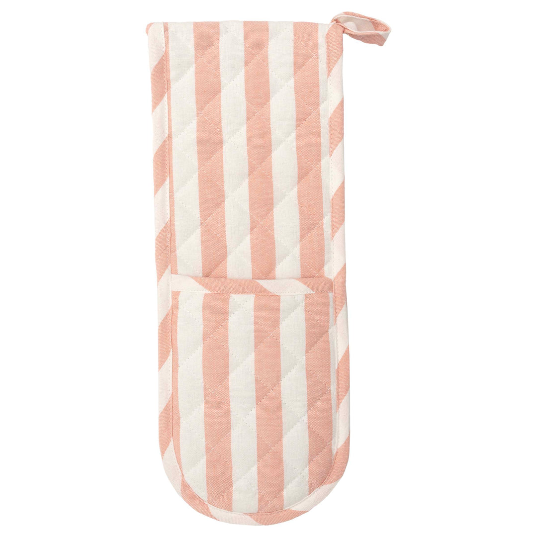 Peach Stripe Double Oven Mitt