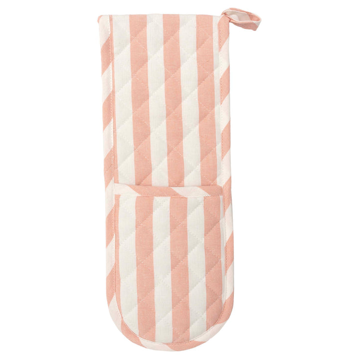 Peach Stripe Double Oven Mitt