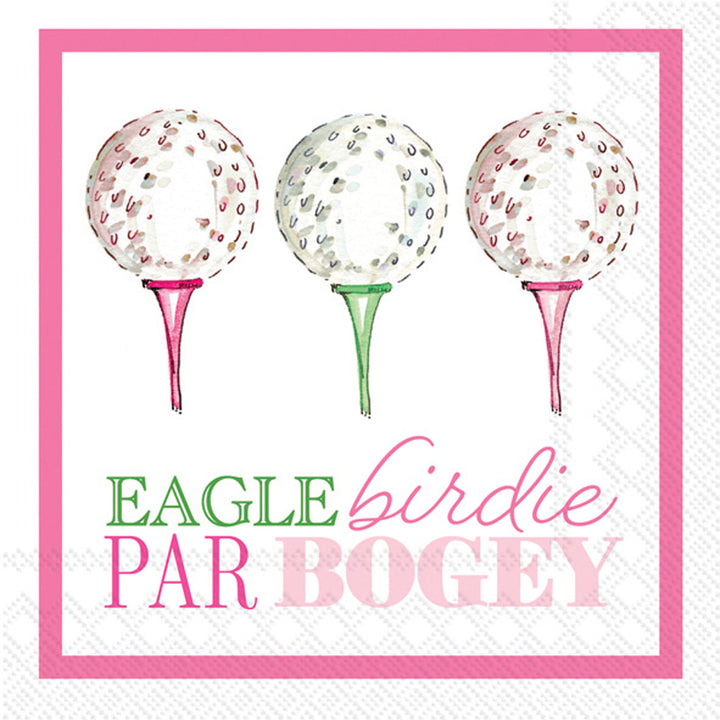 Eagle Birdie Par Cocktail Napkin pink