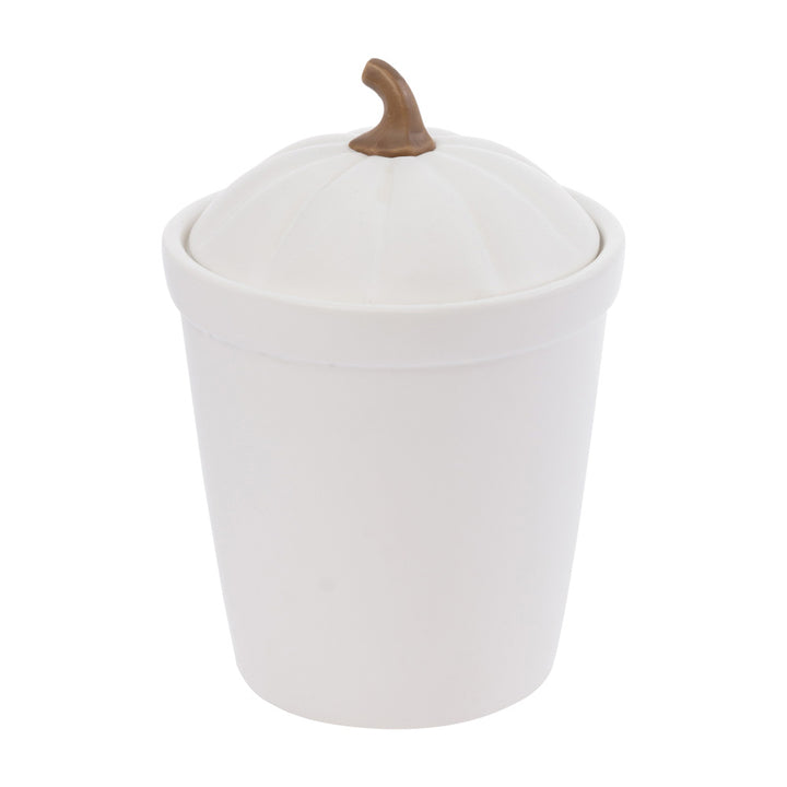 Lidded White Pumpkin Popover  Dish
