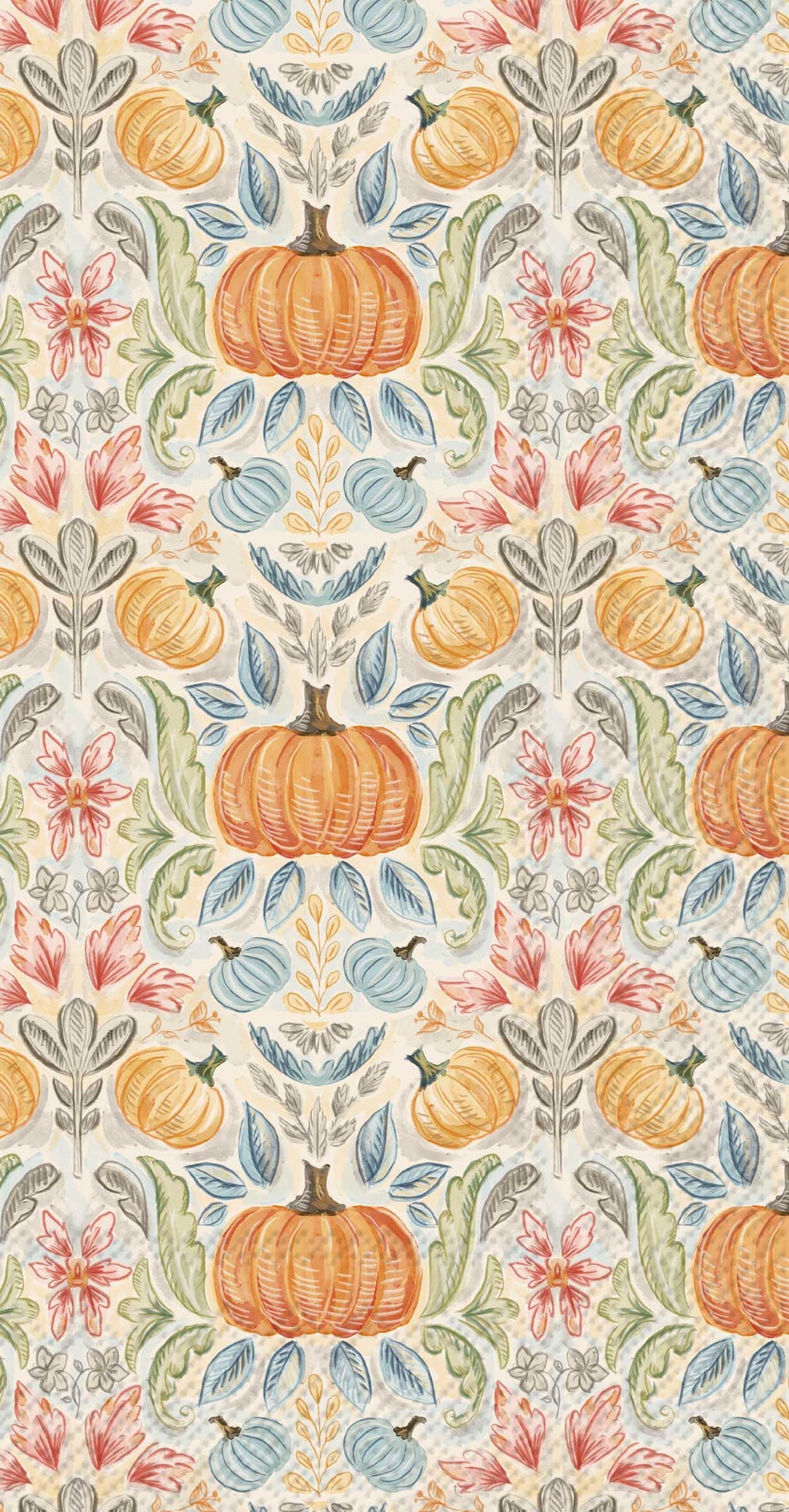 Fall Toile Pumpkins Guest Towel
