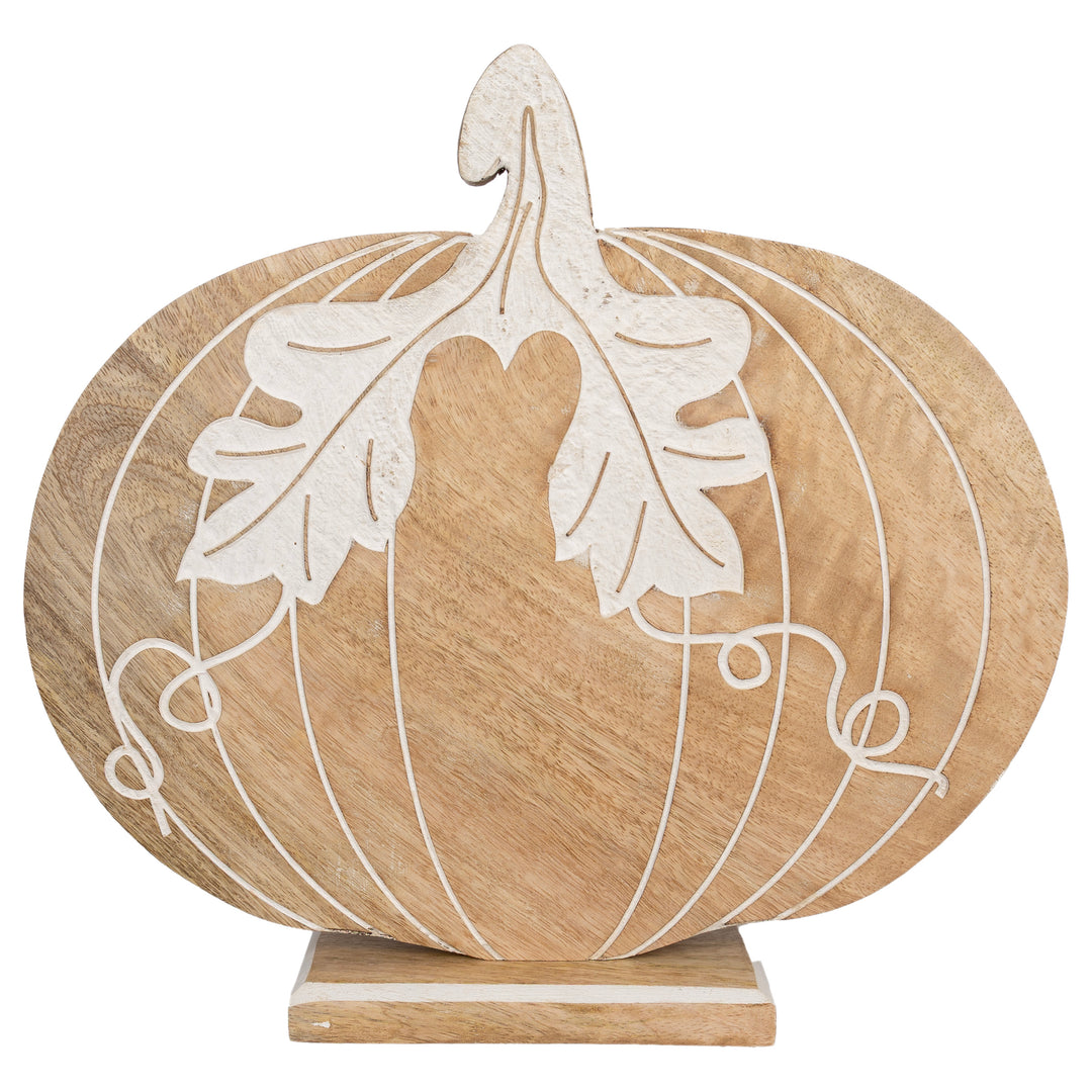 Cream Leaf Embossed Pumpkin Large