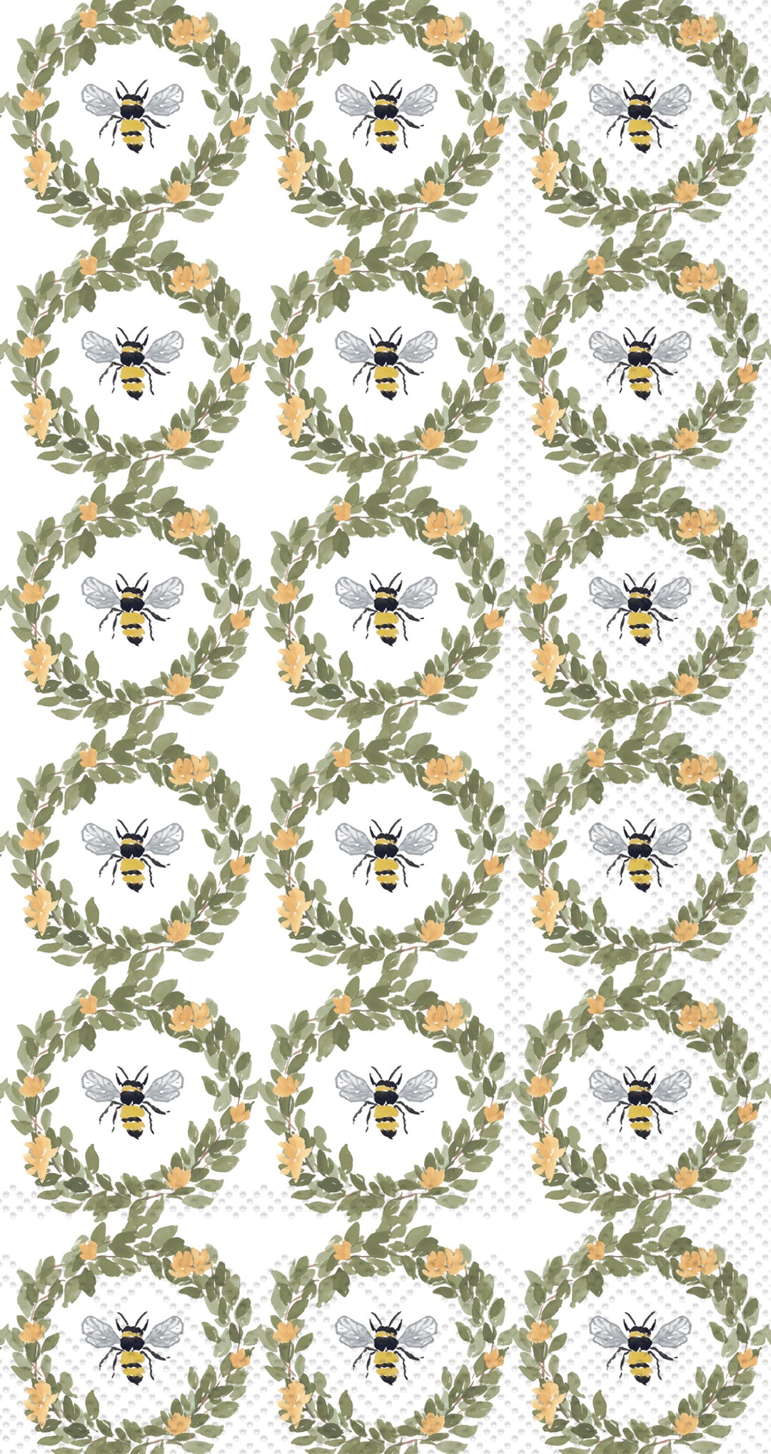 Bee Wreath Pattern Guest Towel